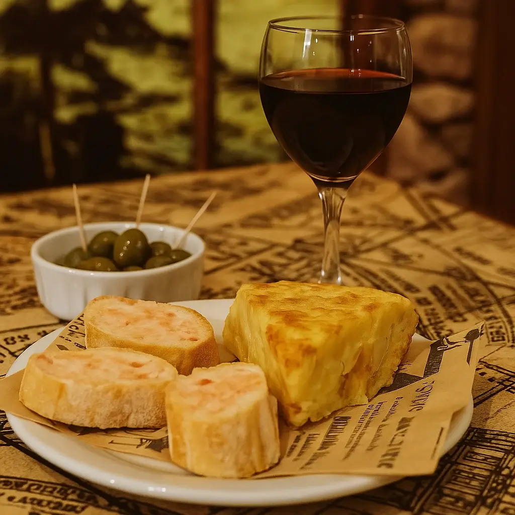 Combination plate served at the bar