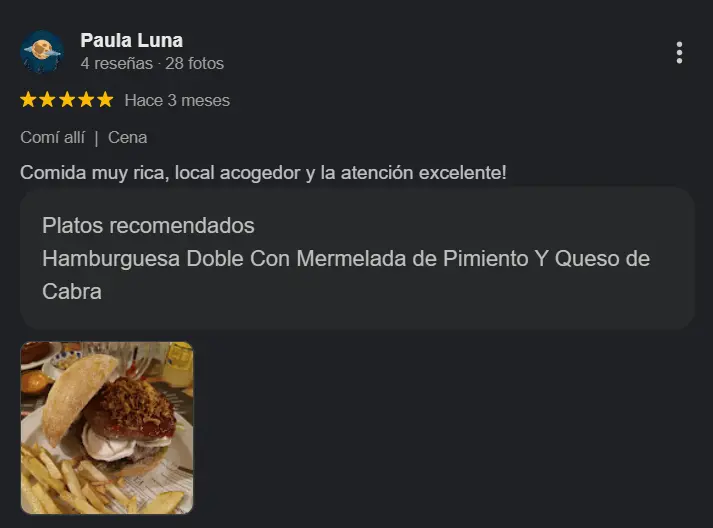 Google review 2 about Patapat Bar